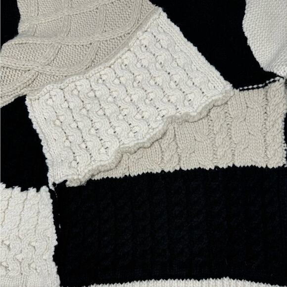 Dex (Zara) Chunky Knit Patchwork Sweater Medium - Picture 4 of 6